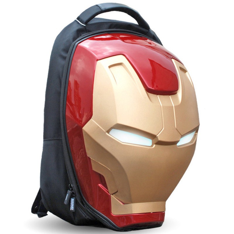 กระเป๋าเป้สะพายหลัง กระเป๋าเดินทาง ผ้าแคนวาส ลาย Marvel Iron Man 3 มิติ สําหรับผู้ชาย
