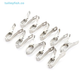 Tuilieyfish ที่หนีบกระดาษ เหล็กสเตนเลส 10 ชิ้น