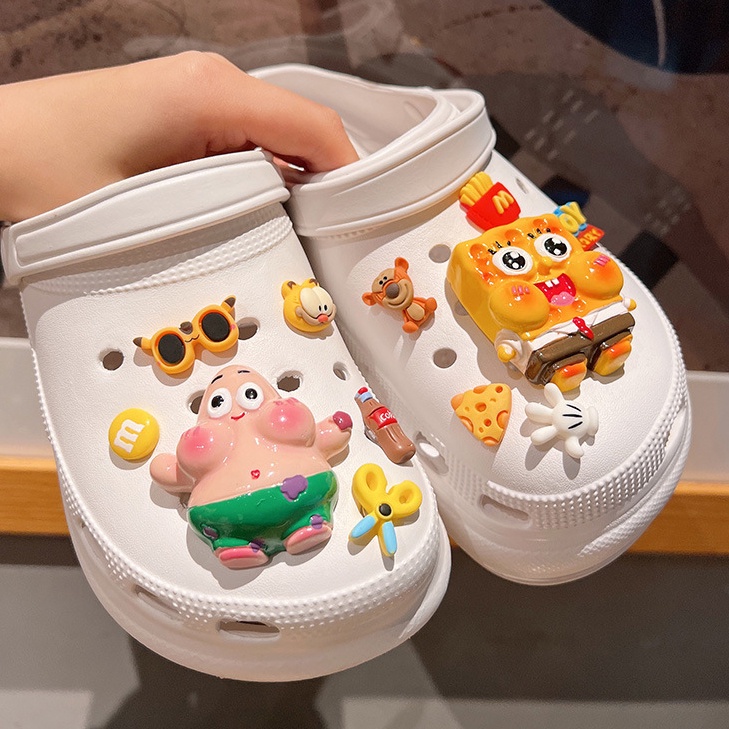 สติกเกอร์หัวเข็มขัด ลายการ์ตูนน่ารัก แบบลอกออกได้ สําหรับตกแต่งรองเท้า DIY