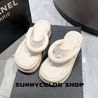 SUNNYCOLOR รองเท้าแตะ วัสดุ EVA รองเท้าแตะหญิง ลำลองสำหรับผู้หญิง พื้นรองเท้าหนามาก B28G0RG