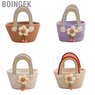 Boingek Sunflower Woven Bag  Minimalist Breathable Perfect Matching  Floral Decorative Hem Reinforced Stitching for Daily