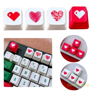 Fun PBT ปุ่มกดคีย์บอร์ด R4 OEM รูปหัวใจ แบบเปลี่ยน