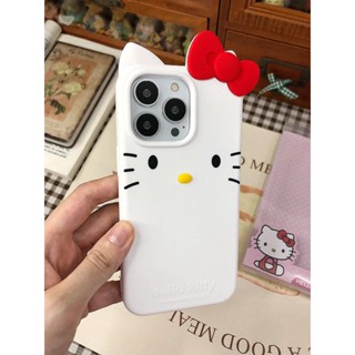 SANRIO เคสซิลิโคนนิ่ม ลายการ์ตูนคิตตี้น่ารัก สําหรับ iPhone14 13 Pro Max