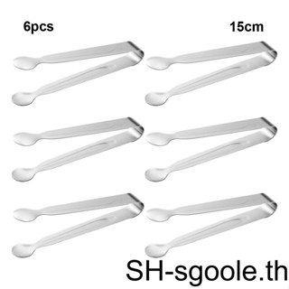 ที่คีบน้ําแข็ง สเตนเลส สีเงิน 6 ชิ้น