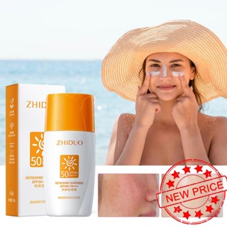 Zhiduo ครีมกันแดด SPF50 ป้องกันรังสียูวี หน้าร้อน สําหรับผู้หญิง J9M7