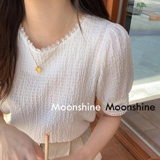 Moon  เสื้อครอป เสื้อแฟชั่นผู้หญิง y2k สีพื้น สําหรับผู้หญิง ใส่ไปคลับ ปาร์ตี้ 2023 NEW High quality Trendy Stylish สไตล์เกาหลี A29J10N 36Z230909