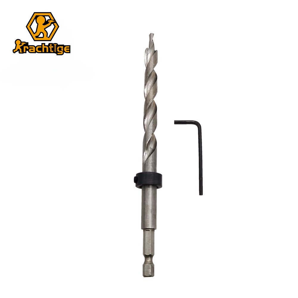 9.5 มม.Hex HSS Twist Step เจาะบิตสําหรับ Pocket Hole Jig Kit งานไม้เจาะรูสําหรับช่างไม้เครื่องมือ