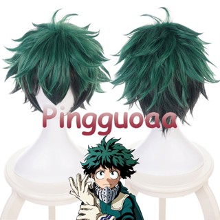 【Pingguoaa】My Hero Academia Boku no Hero Akademia Izuku Midoriya Cosplay Wig 30cm Green Black Short Wigs Heat Resistant Hair