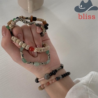 BLISS สร้อยข้อมือ ประดับลูกปัดไม้ แฮนด์เมด หรูหรา เครื่องประดับแฟชั่น สําหรับผู้หญิง