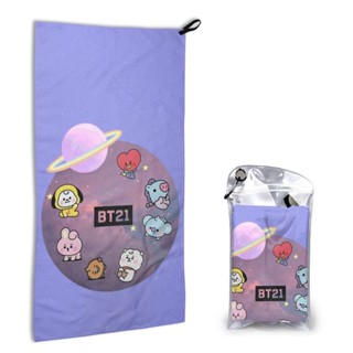 【พร้อมส่ง】BT21 ผ้าขนหนูไมโครไฟเบอร์ ดูดซับน้ําได้ดี แห้งเร็ว น้ําหนักเบา 16 นิ้ว X 31.5 นิ้ว สําหรับผู้ชาย ผู้หญิง ว่ายน้ํา เล่นกีฬา ชายหาด