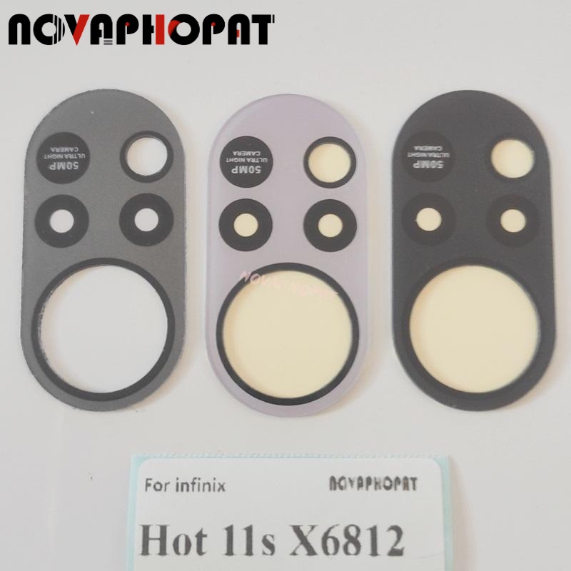 Novaphopat เลนส์กระจกด้านหลัง พร้อมกาว สําหรับ Infinix Hot 11s X6812 1 ชิ้น