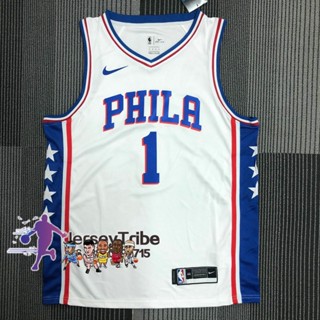 ลูกบาสเก็ตบอล NBA Philadelphia 76ers สําหรับผู้ชาย 2021-22 #1 เสื้อกีฬาแขนสั้น ลายทีม James Harden Association สีขาว 115860