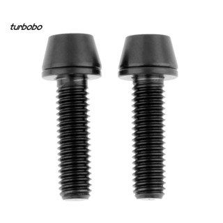 Turbobo สกรูหัวเทเปอร์ ไทเทเนียมอัลลอย พร้อมปะเก็น สําหรับจักรยานเสือภูเขา 2 ชิ้น