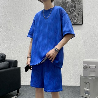 ชุดกีฬา ผ้าเรยอน ขนาดใหญ่ สีพื้น สไตล์เกาหลี สําหรับผู้ชาย