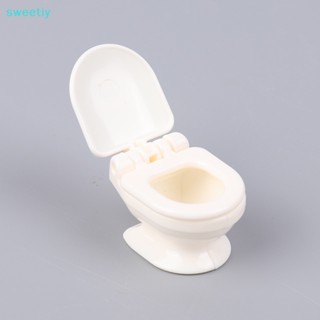 Sweetiy ใหม่ เฟอร์นิเจอร์ห้องน้ําบ้านตุ๊กตาจิ๋ว 1:12 สีขาว สไตล์วินเทจ