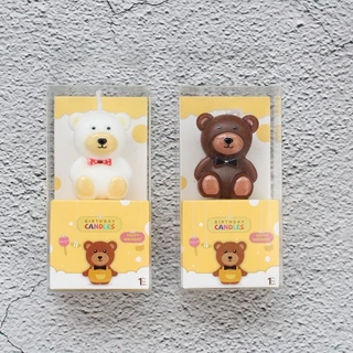 พร้อมส่งในไทย🎂 เทียนวันเกิด หมีขาวหมีน้ำตาล ตกแต่งเค้ก อุปกรณ์เบเกอรี่ V1-1