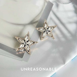 ต่างหูดาว สีทอง ต่างหูคลิป ต่างหูก้านเงินแท้ น้ำหนักเบา สวยใส่สบาย Unreasonable Accessories UA0783-02