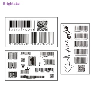 Brightstar สติกเกอร์รอยสักชั่วคราว ลายบาร์โค้ด 3D สําหรับติดตกแต่งปาร์ตี้ 1 แผ่น