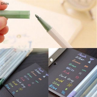 [Dhin] 10Pcs Color Metallic Fine Pen Pencil Marker DIY Album Dauber Pen Set Waterproof COD