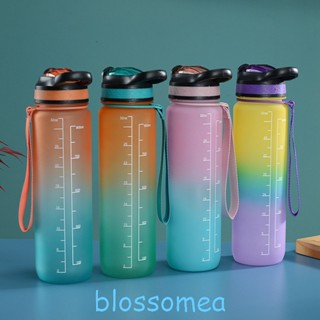 Blossomea ขวดน้ําดื่ม พร้อมหลอดดูด กันรั่วซึม ขนาด 1 ลิตร สําหรับเล่นกีฬา ยิม ออฟฟิศ ตั้งแคมป์ วิ่ง