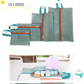 LILY กระเป๋าเดินทาง กระเป๋าจัดระเบียบเสื้อผ้า 4 ชิ้น / ชุด