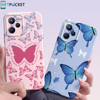 เคสโทรศัพท์มือถือแบบแข็ง หนา กันกระแทก ลายการ์ตูนผีเสื้อ สําหรับ Realme C35 C21Y C20 C2 9 Pro Plus 8 7 7i 6 5 3 GT Pro 4G 5G