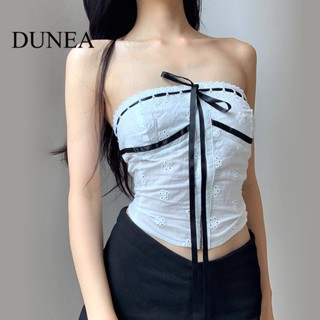 Dunea เสื้อแจ็คการ์ด ผ้าทอ สีดํา และสีขาว สําหรับผู้หญิง