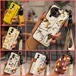 Shockproof armor case Phone Case For OPPO Reno10 Pro Plus Durable Wristband protective Fashion Design Lanyard Cartoon