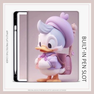 เคส ลายการ์ตูนเป็ดดิสนีย์ พร้อมช่องใส่ปากกา สําหรับ iPad air1 2 3 4 5 mini4 5 6 10.2 gen7 8 9 iPad gen10 2022 pro11