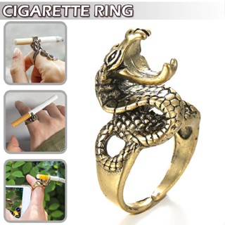 Retro Snake Dragon Style Cigarette Holder Ring Rack Finger Clip Adjustable