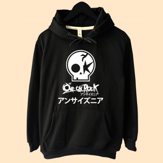 เสื้อแจ็กเก็ต มีฮู้ด ลายโลโก้ One Ok Rock Kanji Skull