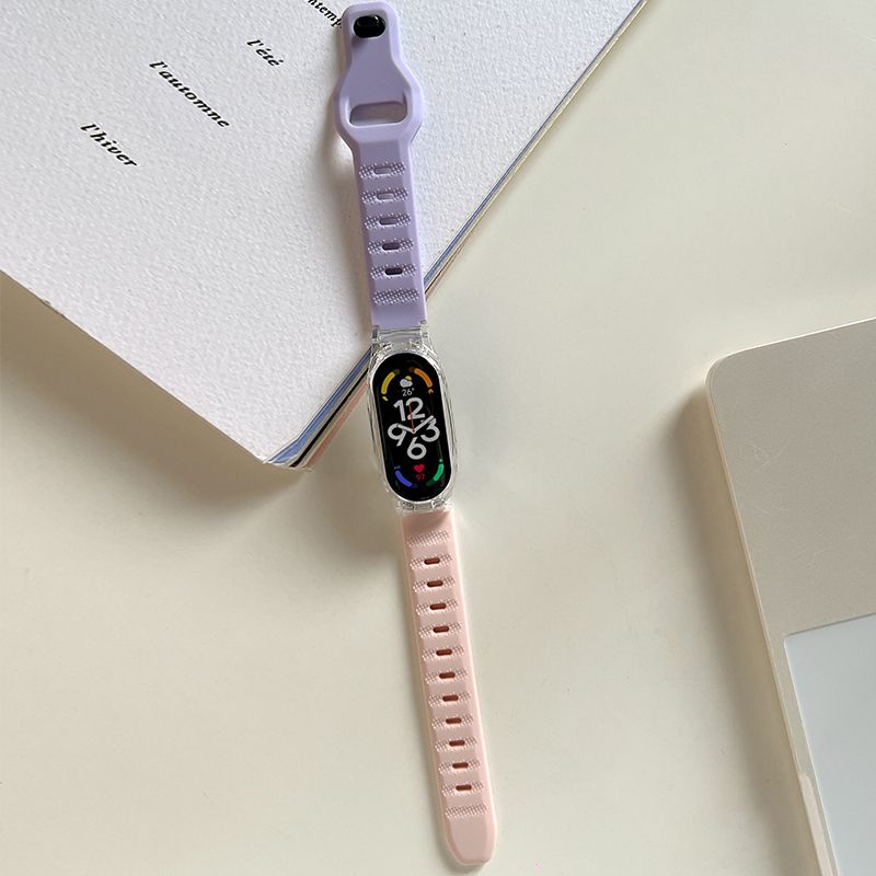 สายนาฬิกาข้อมือซิลิโคน แบบเปลี่ยน สําหรับ Xiaomi Mi band 8 7 6 5 MiBand 8 Miband4 3 - รูปที่ 6