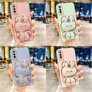 เคส Vivo Y20 เคส Vivo Y20S เคส Vivo Y20i Casing Vivo Y12S Case Vivo Y12A Y11S Case Vivo Y20SG Y12G Case Vivo Y20A Case Vivo Y20T Case Vivo Y30G Case Cute Bunny Bracket Cartoon Stand Vanity Mirror Rabbit Holder Phone Cover Cassing Case KT โทรศัพท์มือถือ