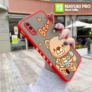 เคสโทรศัพท์มือถือ ซิลิโคนแข็ง ขอบสี่เหลี่ยม กันกระแทก ลายการ์ตูนหมีน่ารัก สําหรับ Samsung galaxy A01