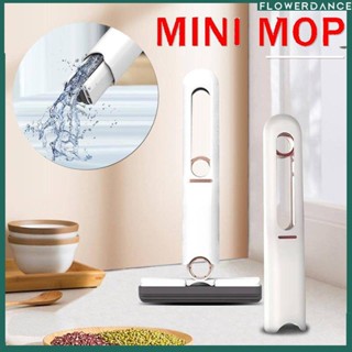 Mini Mop แบบพกพาล้างทำความสะอาดได้เดสก์ท็อปขนาดเล็ก Mops ในครัวเรือน Lazy Hand Wash ฟรีฟองน้ำ Mop Desktop Cleaning Tools ดอกไม้