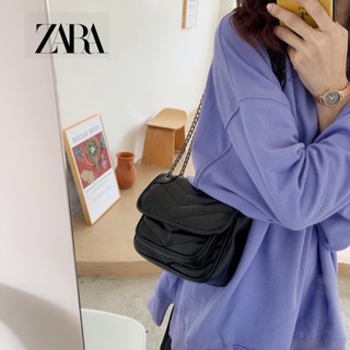 Zara กระเป๋าสะพายไหล่ หนังนิ่ม ทรงเมสเซนเจอร์ สไตล์เรโทร สําหรับผู้หญิง