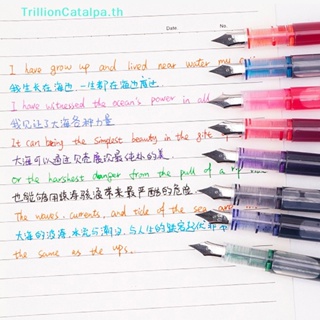 Trillioncatalpa ปากกาหมึกซึม แบบใส ความจุขนาดใหญ่ เครื่องเขียนแฟชั่นคลาสสิก TH