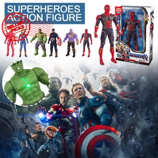 โมเดลฟิกเกอร์ Superheroes Marvel Avengers Captain Iron Man Spider America Hulk Man X3D4