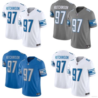 Yp2 เสื้อยืดลําลอง แขนสั้น พิมพ์ลายสิงโต NFL Detroit Lion Jersey Aidan Hutchinson พลัสไซซ์ PY2