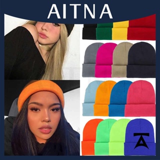 Aitna หมวกถัก ผ้าขนสัตว์ ฤดูหนาว