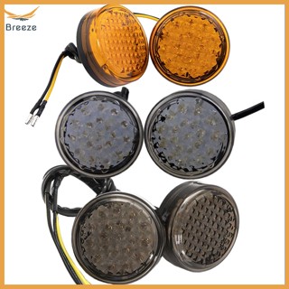 Breeze ไฟเลี้ยว Led 12v 3000k ทรงกลม อุปกรณ์เสริม สําหรับรถจักรยานยนต์ 1 คู่