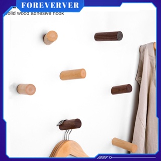 Creative Solid ไม้ทรงกระบอก Hook Coat Rack แขวนผนังที่มีประสิทธิภาพ Storage Hook ติดผนัง Simple Storage Holder Black Walnut Coat Hook fore