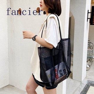 Fancier ins โปร่งใส ตาข่าย ลําลอง กระเป๋าสะพายไหล่ แฟชั่นผู้หญิง น้ําหนักเบา ความจุขนาดใหญ่ กระเป๋าช้อปปิ้ง