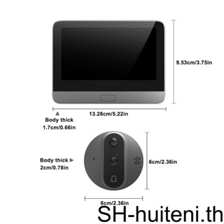 Tuya กริ่งประตูอัจฉริยะ WiFi พร้อม 720P/120°ช่องมองภาพวิดีโอกล้อง สําหรับประตู หน้าจอ LCD 4 3 24H PIR ตรวจจับการเคลื่อนไหวตา