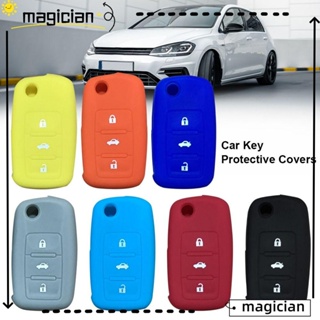 MAG เคสรีโมตกุญแจรถยนต์ 3 ปุ่ม แบบเปลี่ยน สําหรับ VW Golf Jetta Bora Polo Passat 3 ชิ้น