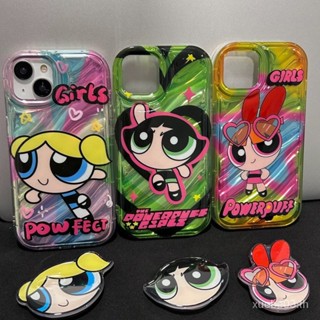 เคสป้องกันโทรศัพท์มือถือ แบบนิ่ม ลายการ์ตูน Powerpuff Girls กันกระแทก ขอบตรง ขนาดใหญ่ สําหรับ iPhone 14Promax 13 12Pro 11 xs xr xsmax 6 7 8plus