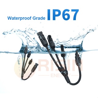 Risin ตัวเชื่อมต่อสายเคเบิลพลังงานแสงอาทิตย์ 3 เป็น 1 MC4 Y พร้อมสายเคเบิล 4 มม.2 MMMF FFFM สําหรับระบบพลังงานแสงอาทิตย์ PV 1 คู่