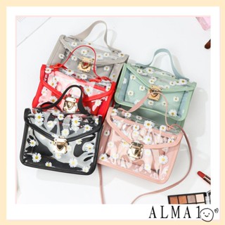 Alma กระเป๋าถือ กระเป๋าสะพายข้าง ทรงสี่เหลี่ยม ขนาดเล็ก สีใส