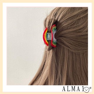 Alma กิ๊บติดผม สีรุ้ง กรดอะซิติก วินเทจ เครื่องประดับผม