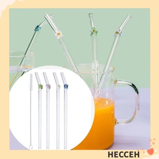 Hecceh หลอดแก้ว ลายดอกไม้ ทรงตรง สําหรับปาร์ตี้